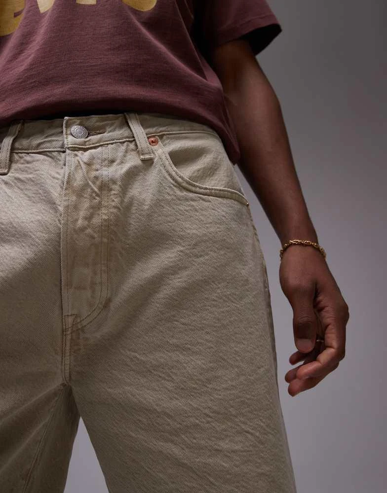 Levi's Levi's 501 Original straight garment dyed denim shorts in khaki tan 3