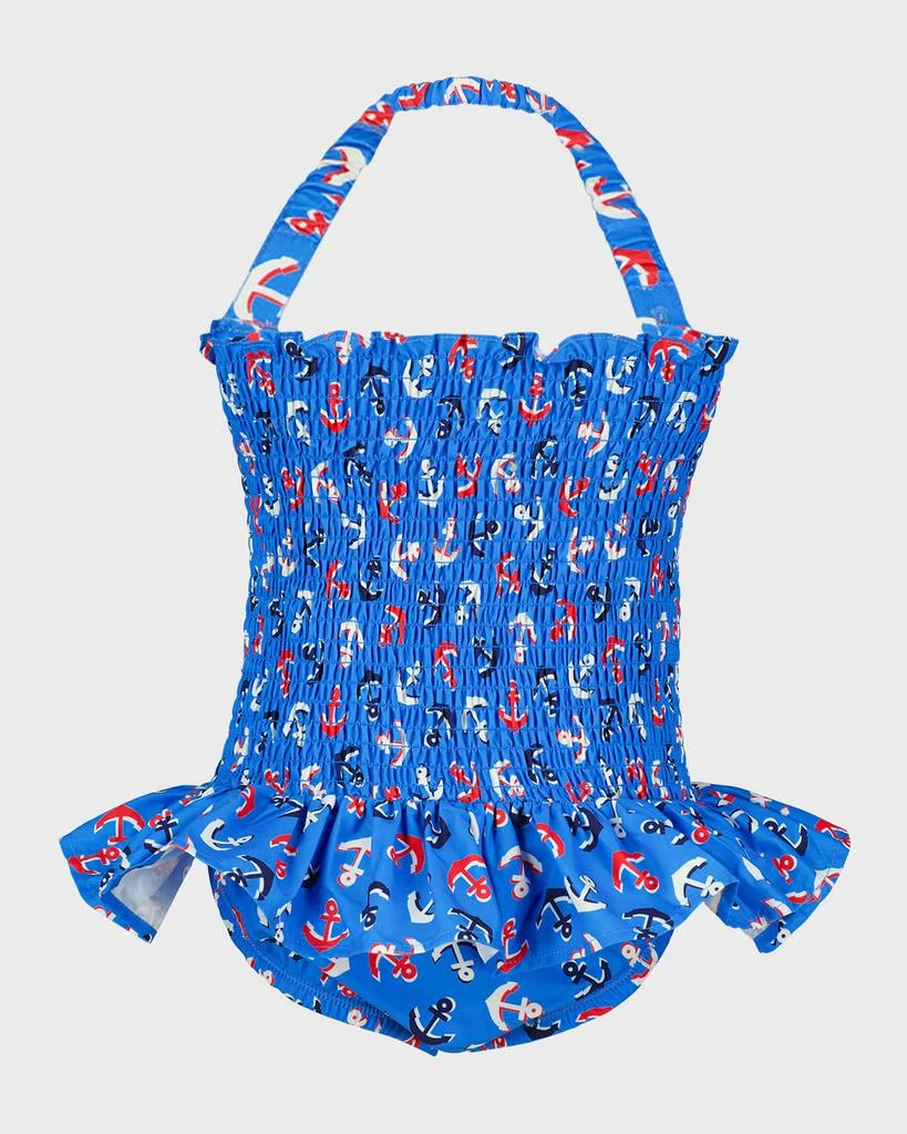 Rachel Riley Girl's Anchor Ruched Swimsuit, Size 2Y-10Y 2