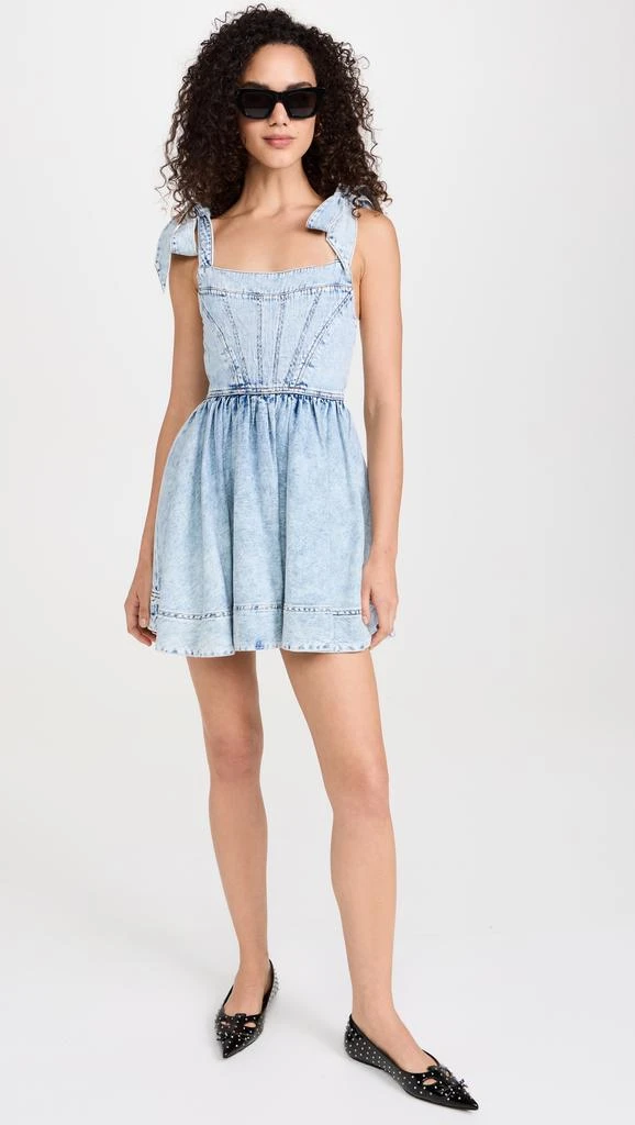 Alice + Olivia Amina Corset Denim Dress 4