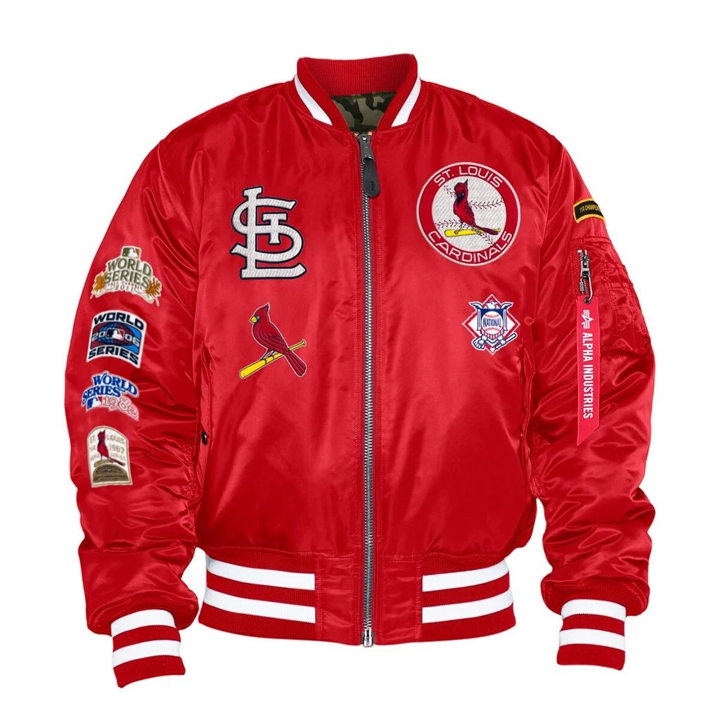 New Era New Era x Alpha Industries Cardinals Reversible Full-Zip Bomber Jacket - Men's 2