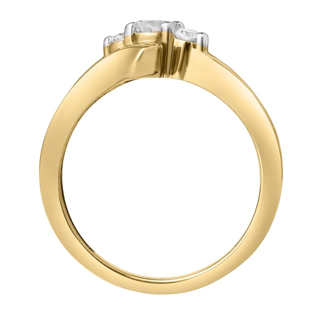 LuvMyJewelry Solynne 0.30 Ct 10K Gold Bypass Diamond Ring 4