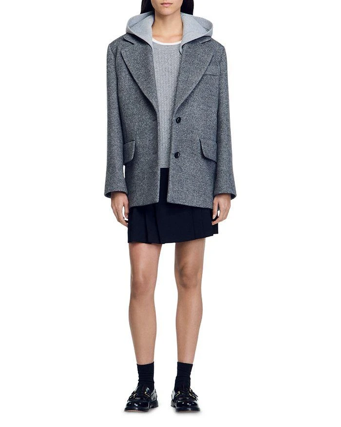 Sandro Oliver Removable Hood Coat 5