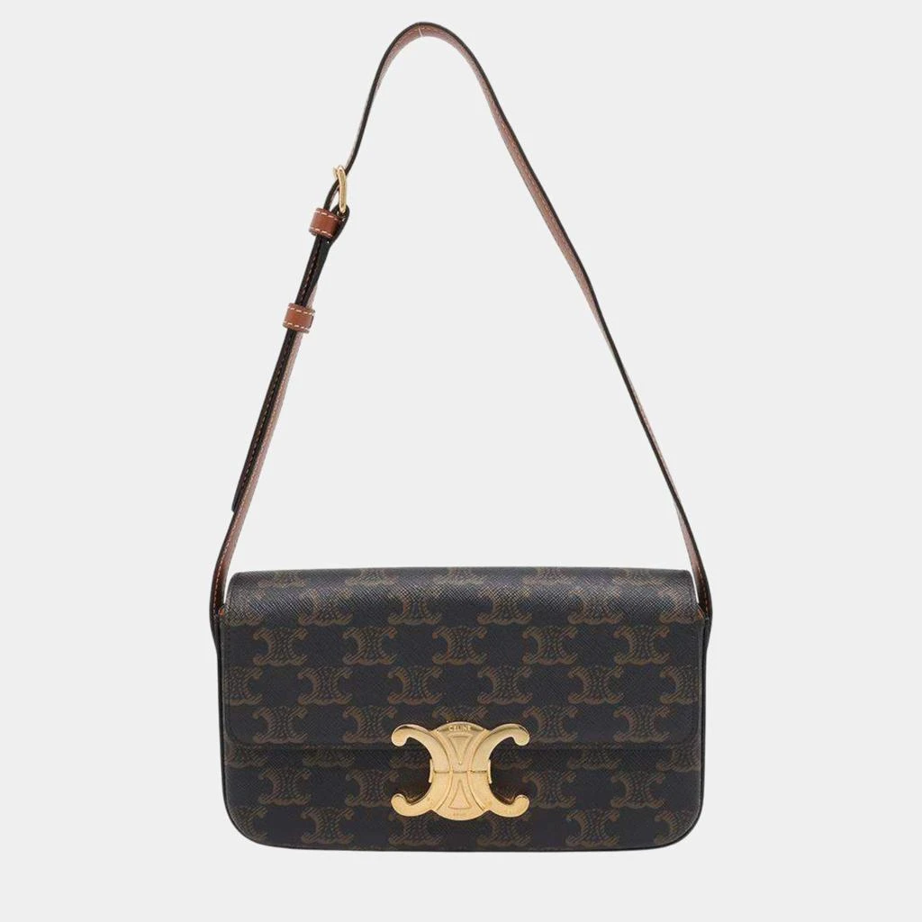 Celine Celine Tan Calf Leather Triomphe One Shoulder Bag 1