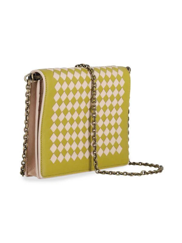 Bottega Veneta Leather Intrecciato Small Wallet On Chain 1
