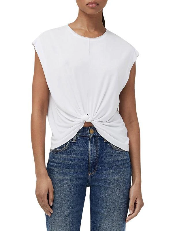 Rag & Bone Jenna Cap Sleeve Knot T Shirt 1
