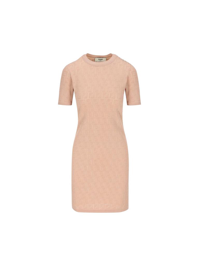 FF Printed Viscose Knit Long Sleeves Dress – On Sale Now