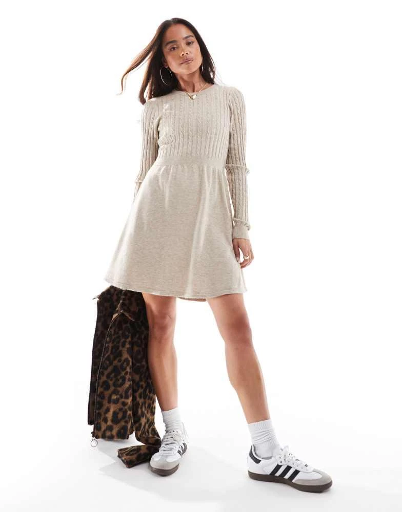 ONLY cable knitted mini skater dress in beige  On Sale Now with Up to 10%  Off | Discover Exclusive Deals & Savings at BeyondStyle  Authentic ONLY  Home|Women|Dresses with Limited-Time Discounts,