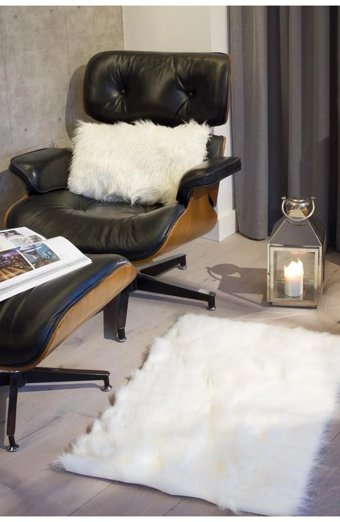 LUXE Faux Fur Hudson Rectangular Rug - 2ft x 3ft - Off White 3