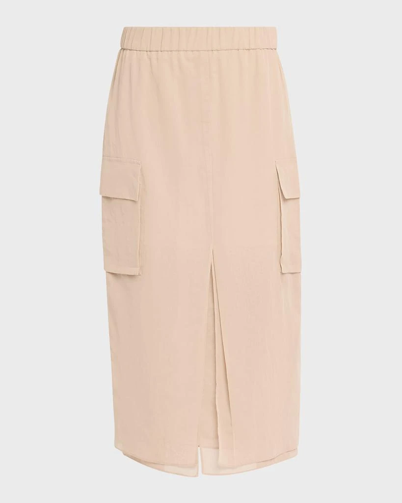 Brunello Cucinelli Organza Sheer Cargo Maxi Skirt 1