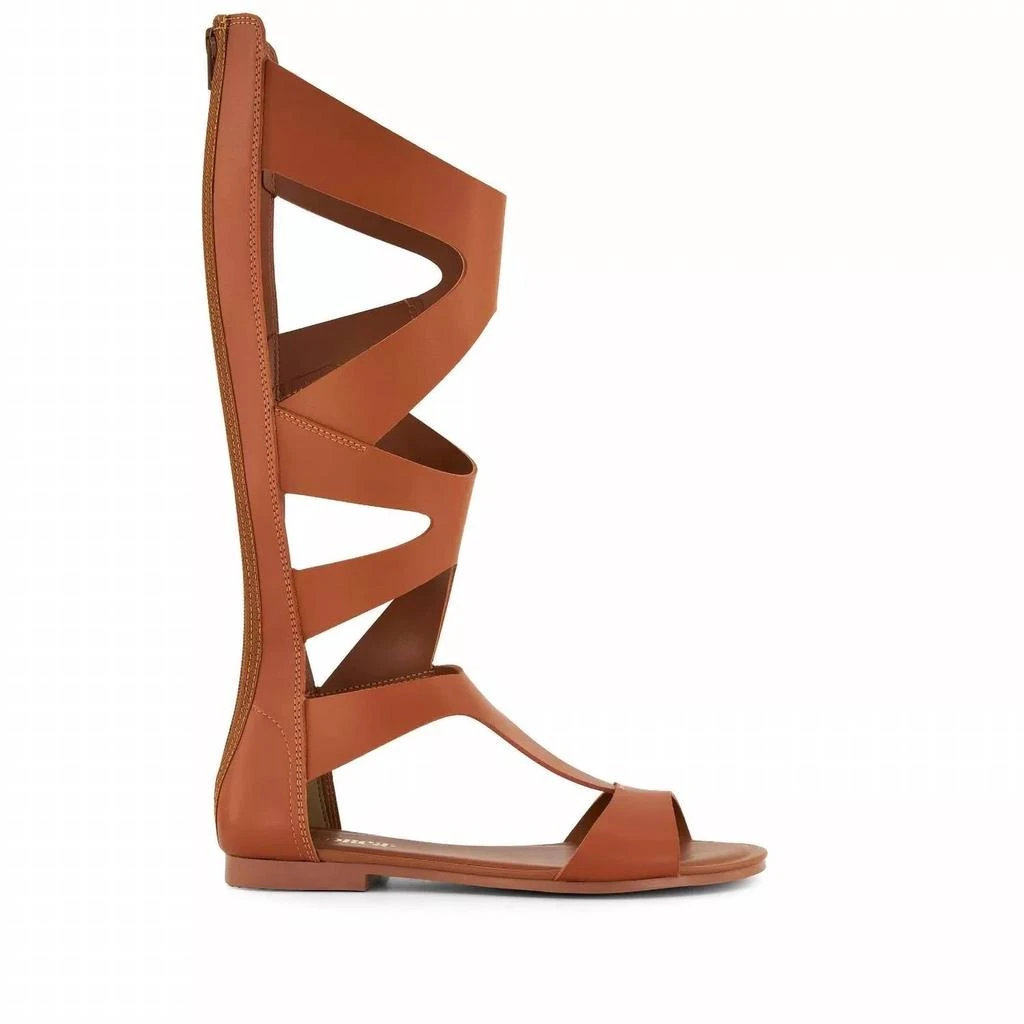 Andrea Women's Tall Gladiator Sandals With Back Zipper In Brown 2