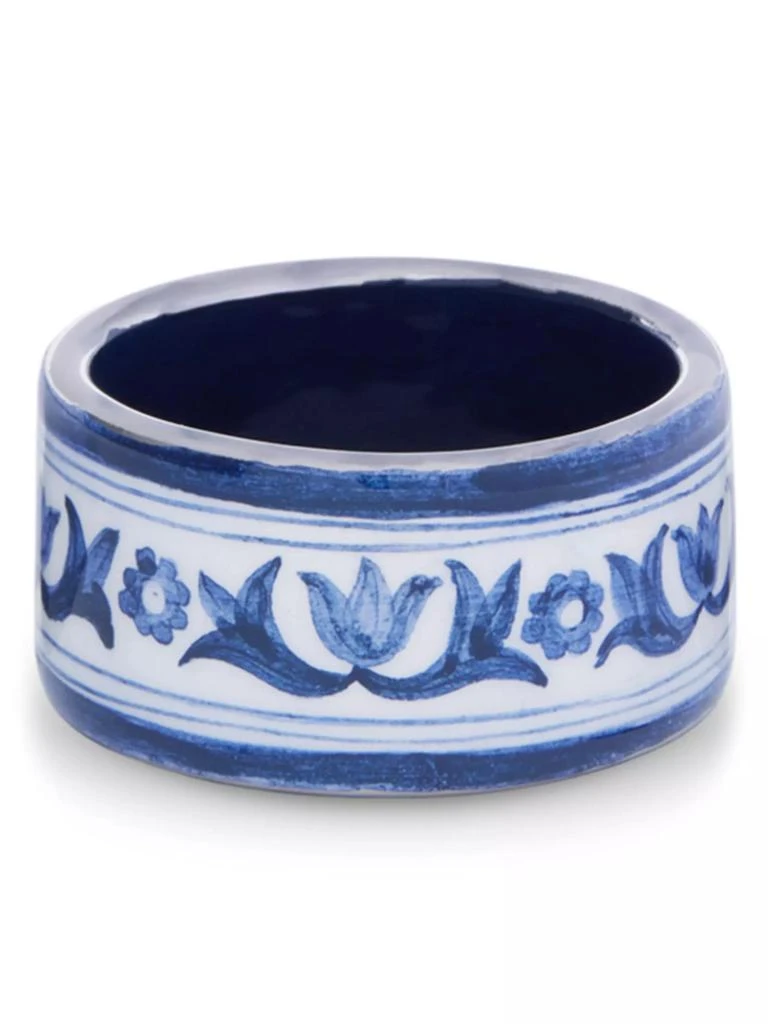 Dolce & Gabbana Blue Mediterraneo 2-Piece Small Ceramic Napkin Holder Set 1