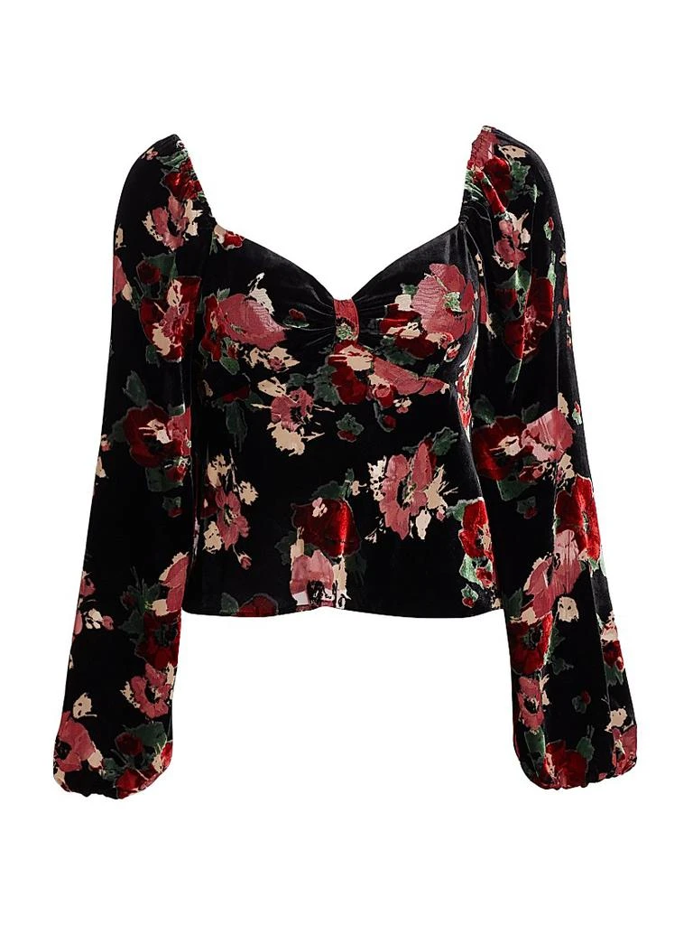 Rixo Bridgette Floral Velvet Blouse 1