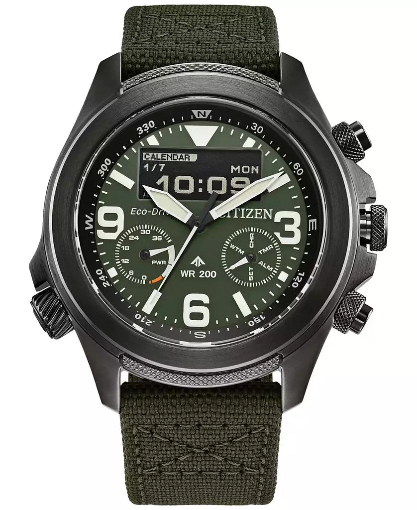 Citizen Eco-Drive Men's Chronograph Promaster Green CORDURA® Strap Watch 44mm 1