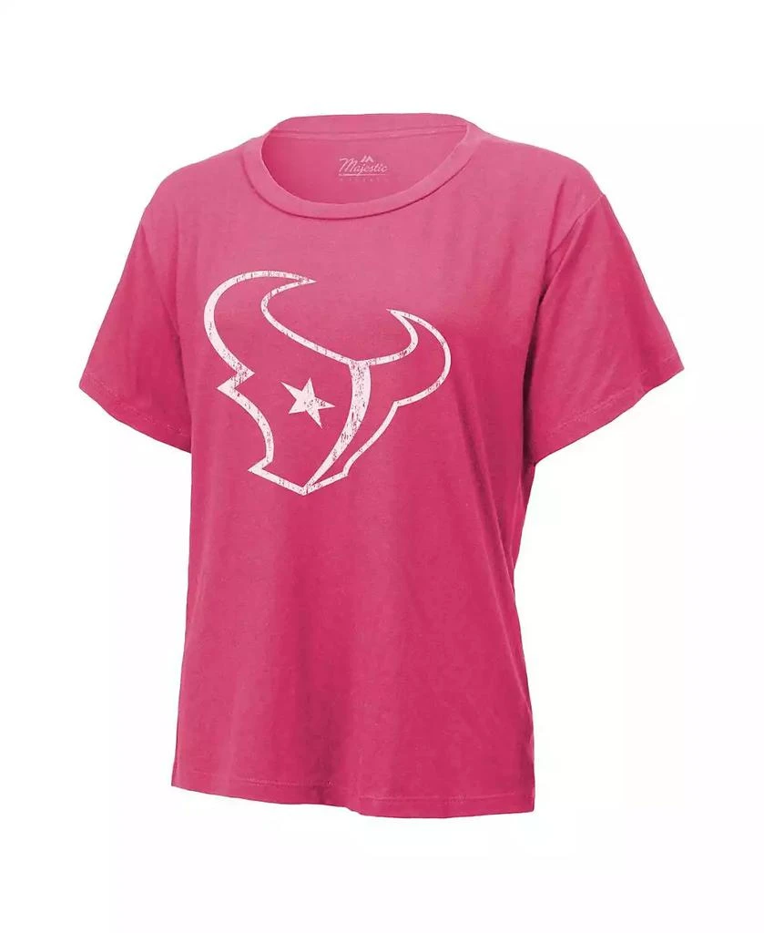 Majestic Women's Threads C.J. Stroud Pink Distressed Houston Texans Name and Number T-shirt 3