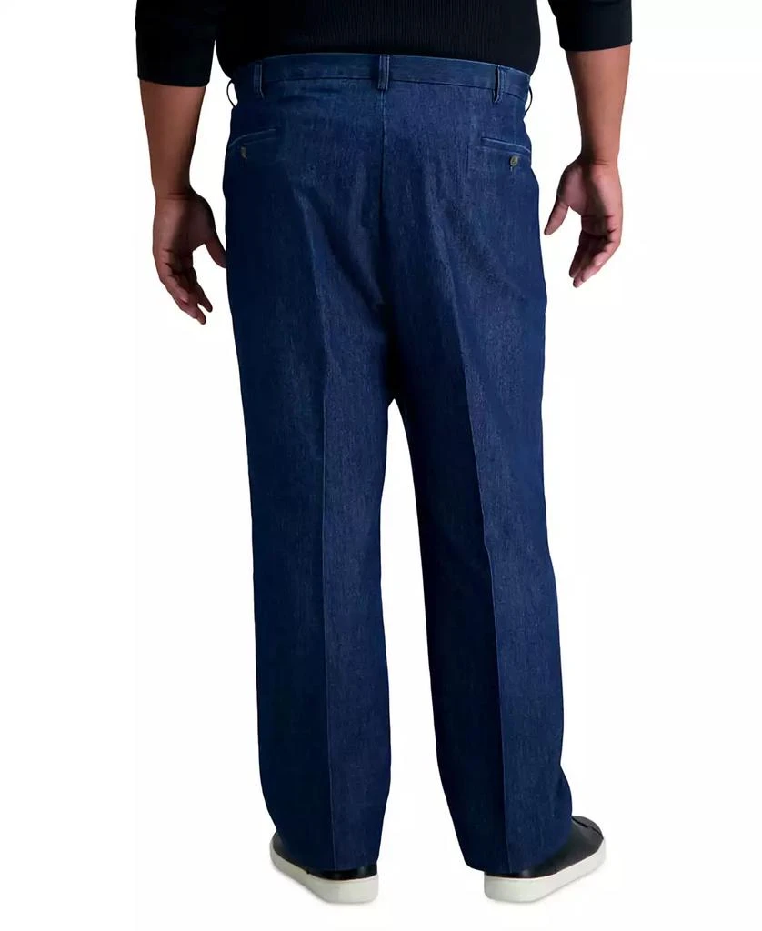 Haggar Men's Big & Tall Stretch Denim Classic-Fit Pleated Pants 3