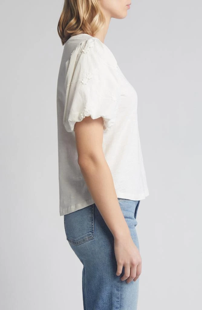 Wit & Wisdom Embroidered Puff Sleeve V-Neck Top 3