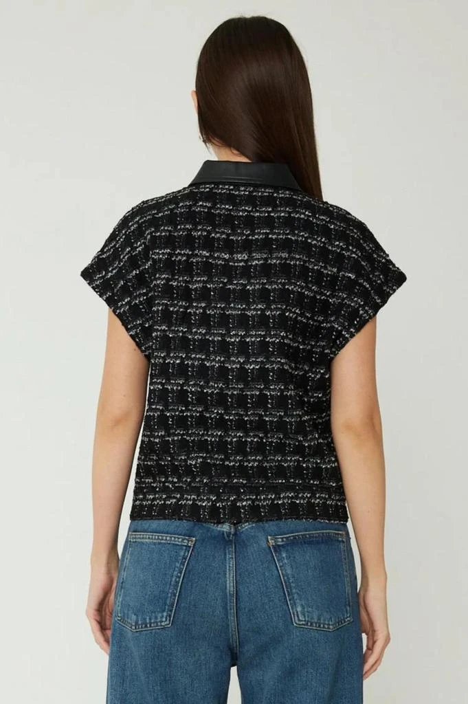 js71 Tyson Button Down Vest In Black/silver 2