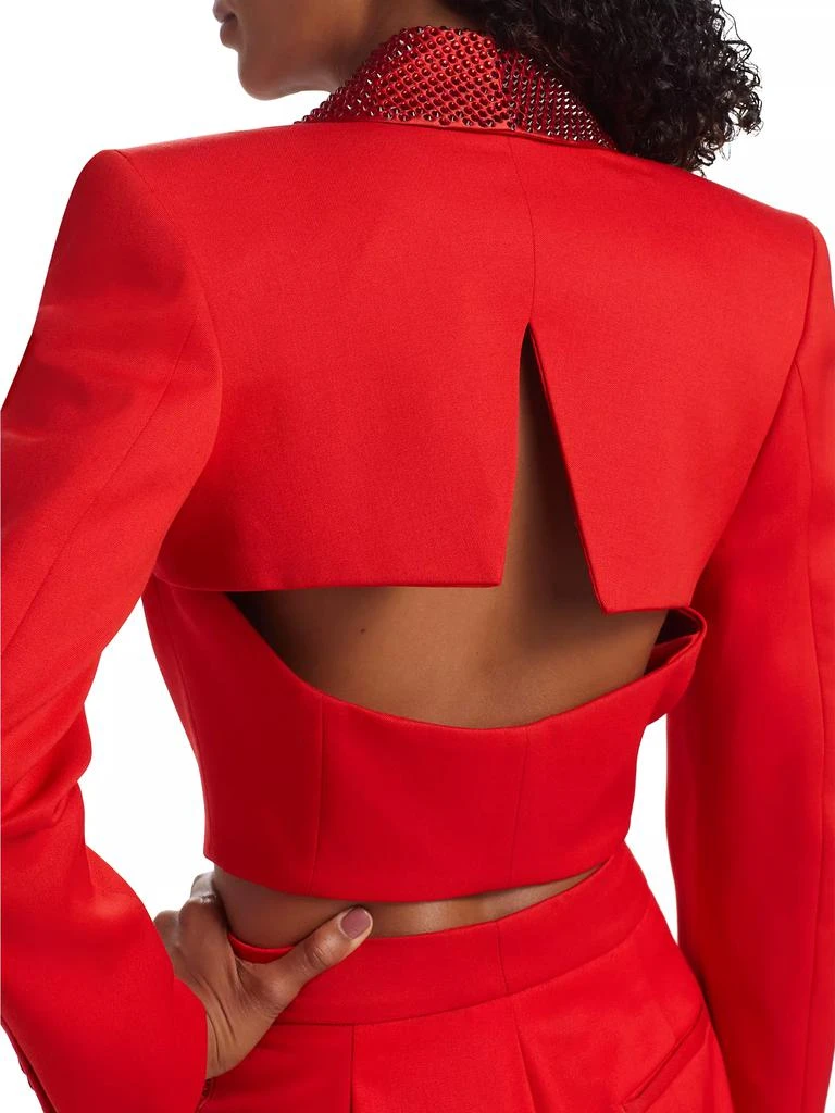 AREA Crystal Embellished Cropped Blazer 6