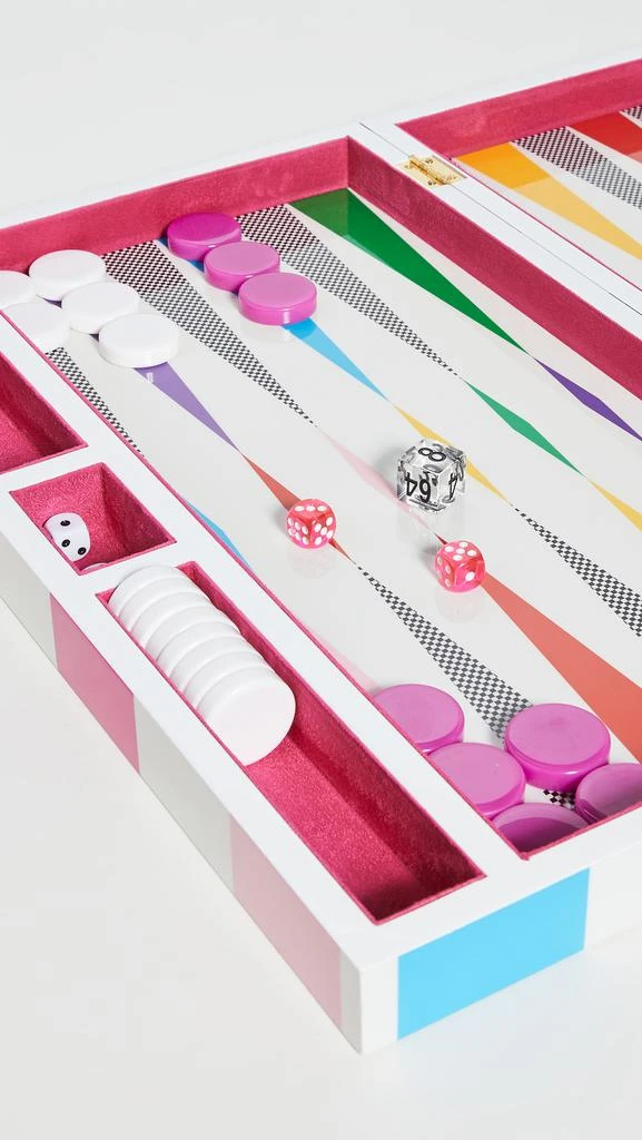 Jonathan Adler Rainbow Checkerboard Backgammon Set 1