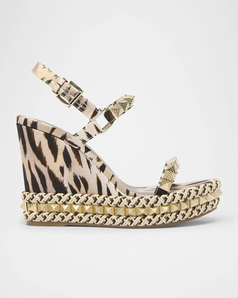 Christian Louboutin Pyraclou Leopard Spike Wedge Sandals 1