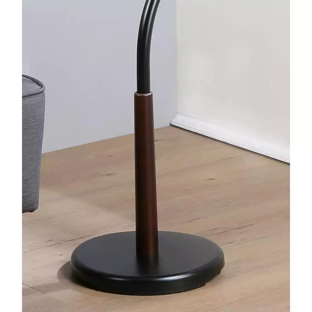 Streamdale Furniture Arles Metal Black and Walnut Standing Coat Rack 3