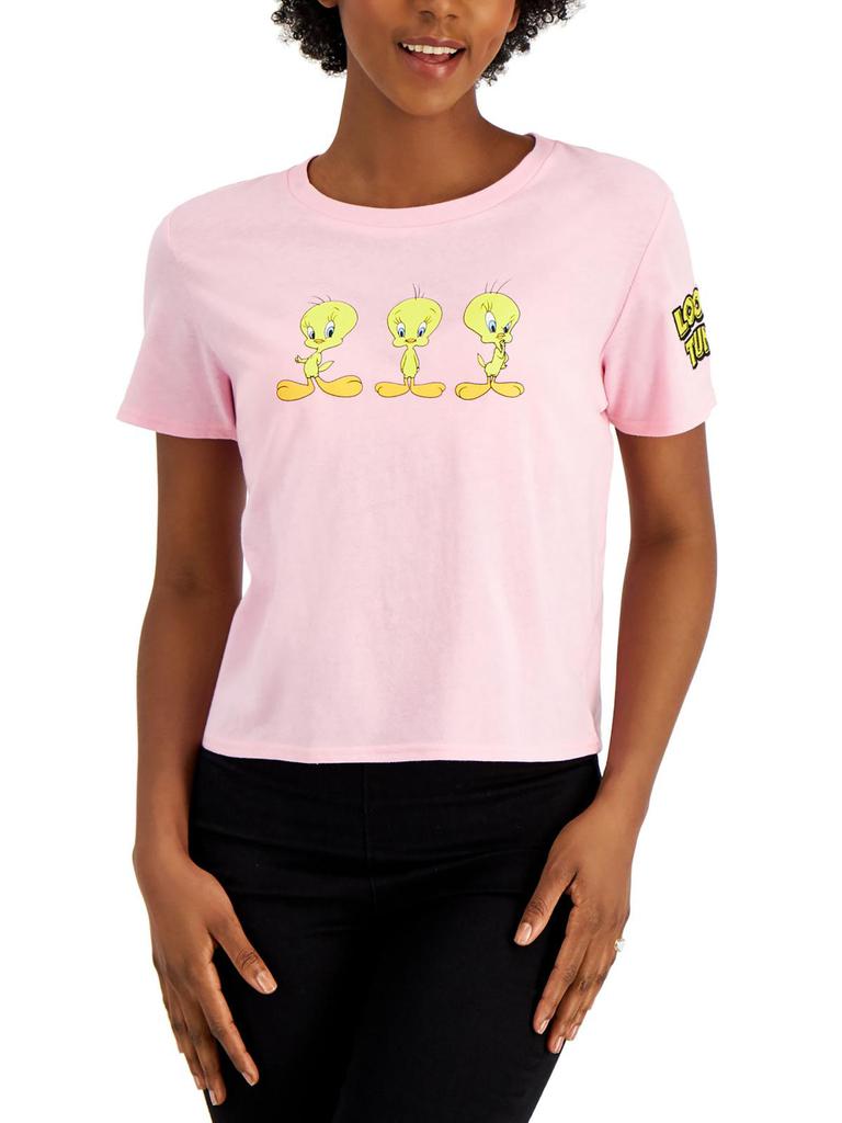 Freeze 24-7 Womens Embroidery Tee Looney Tunes Pullover Top