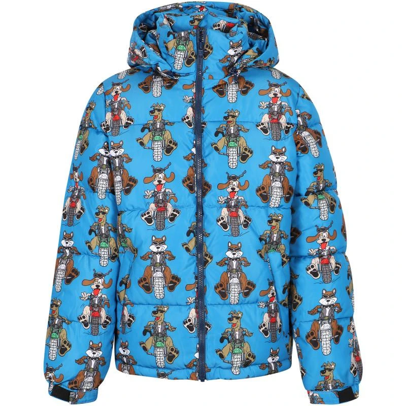 Stella McCartney Doggy rider padded winter jacket in blue 1