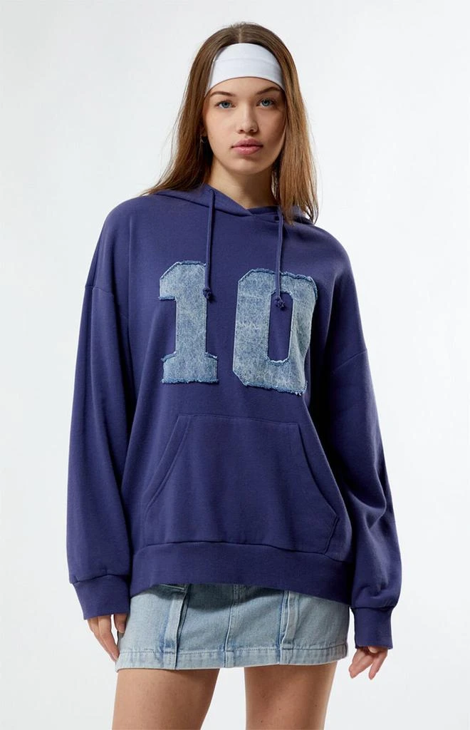 PacSun Denim Number Patch Hoodie 1