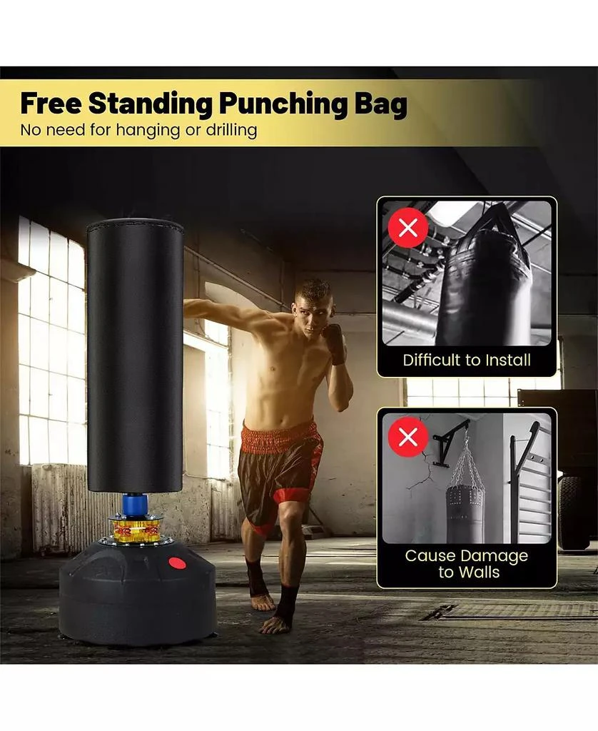 SUGIFT Freestanding Punching Bag Kickboxing Bag with Stand and Suction Cup Base 5