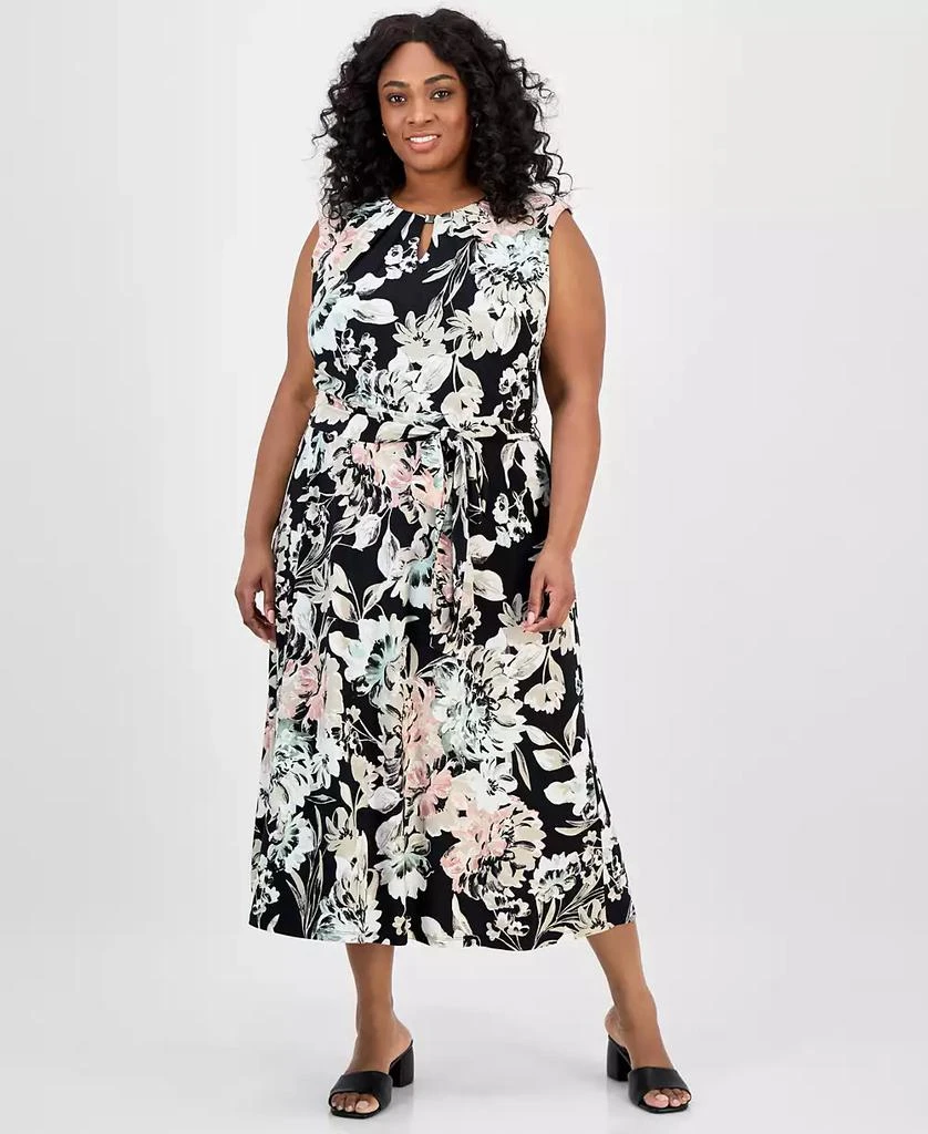 Kasper Plus Size Floral-Print Midi Dress 1