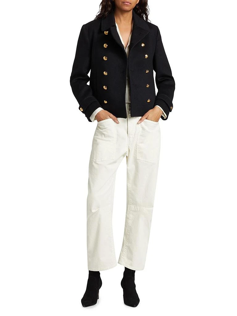 Nili Lotan Ornella Wool Cropped Peacoat 2