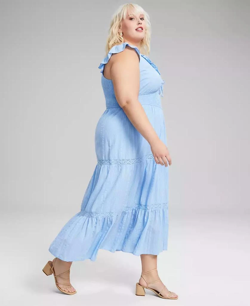 And Now This Trendy Plus Cotton Ruffle-Trim Tiered Maxi Dress, Created for Macy's 3