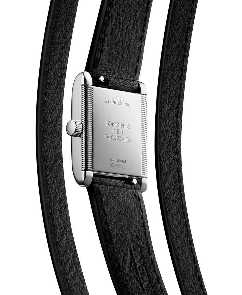 Longines Women's Swiss Mini Dolcevita Black Three-Row Leather Strap Watch 29mm 3