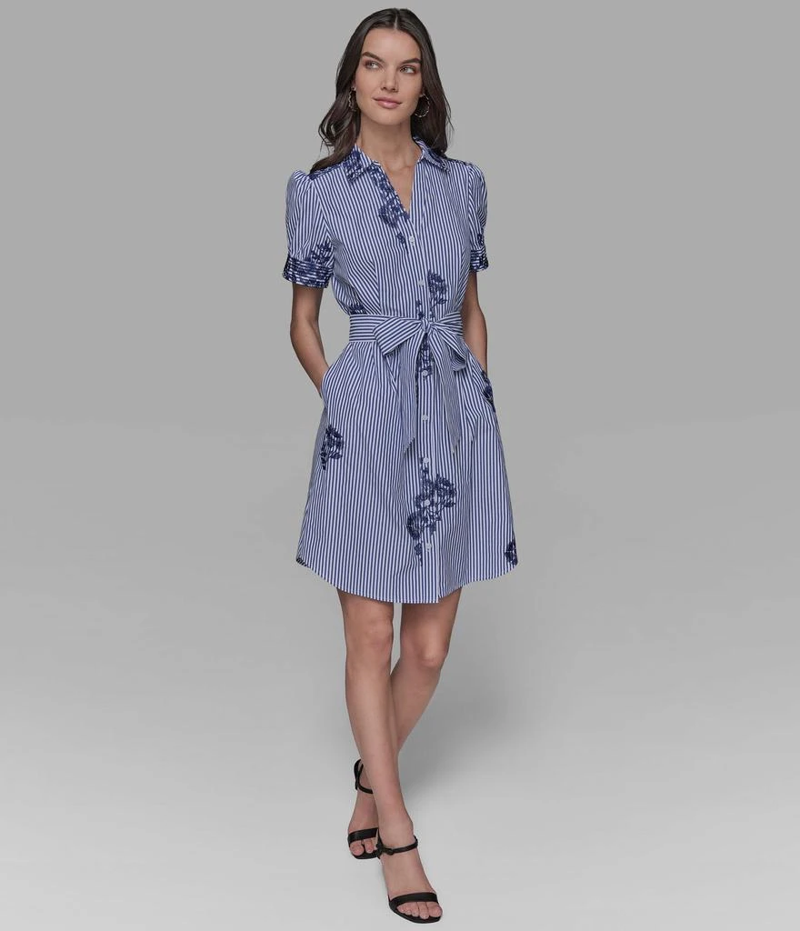 Karl Lagerfeld Paris EMBROIDERED BELTED SHIRT DRESS 1