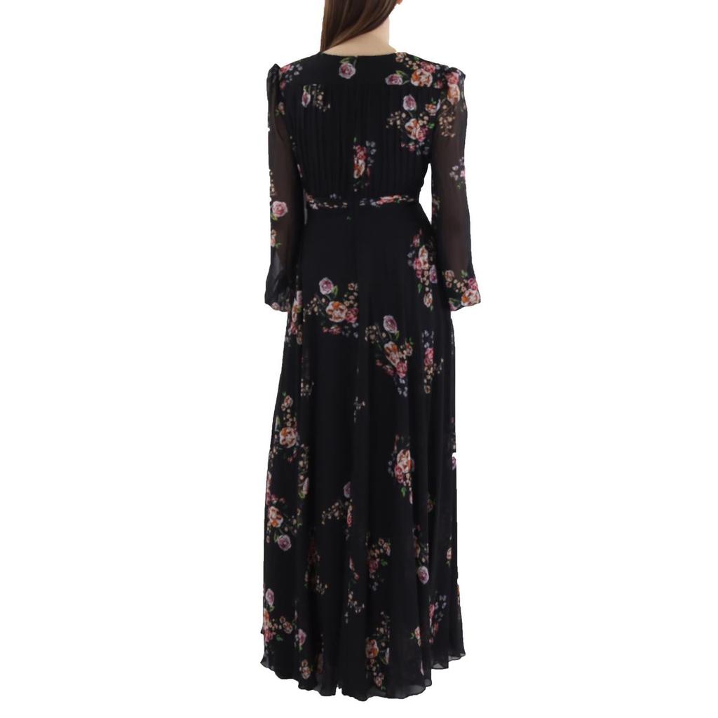 Ieena for Mac Duggal Womens Chiffon Floral Print Maxi Dress