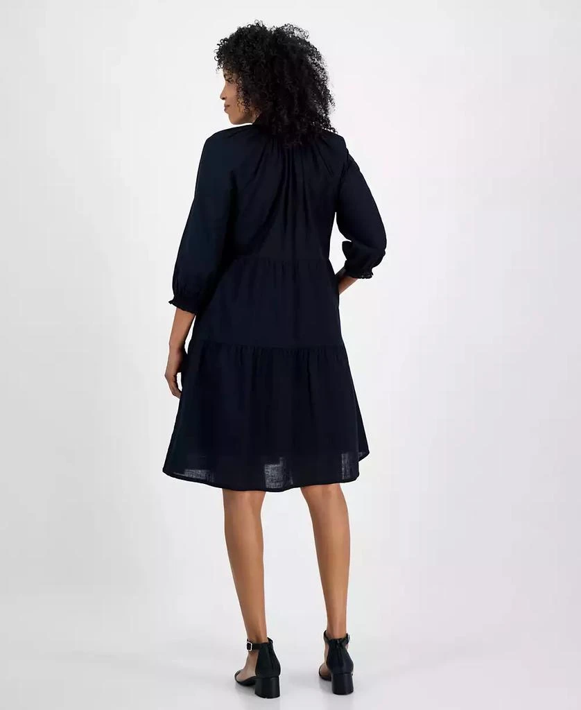 Style & Co Women's Cotton Smocked-Collar Tiered Dress, Exclusively at Macy's 2