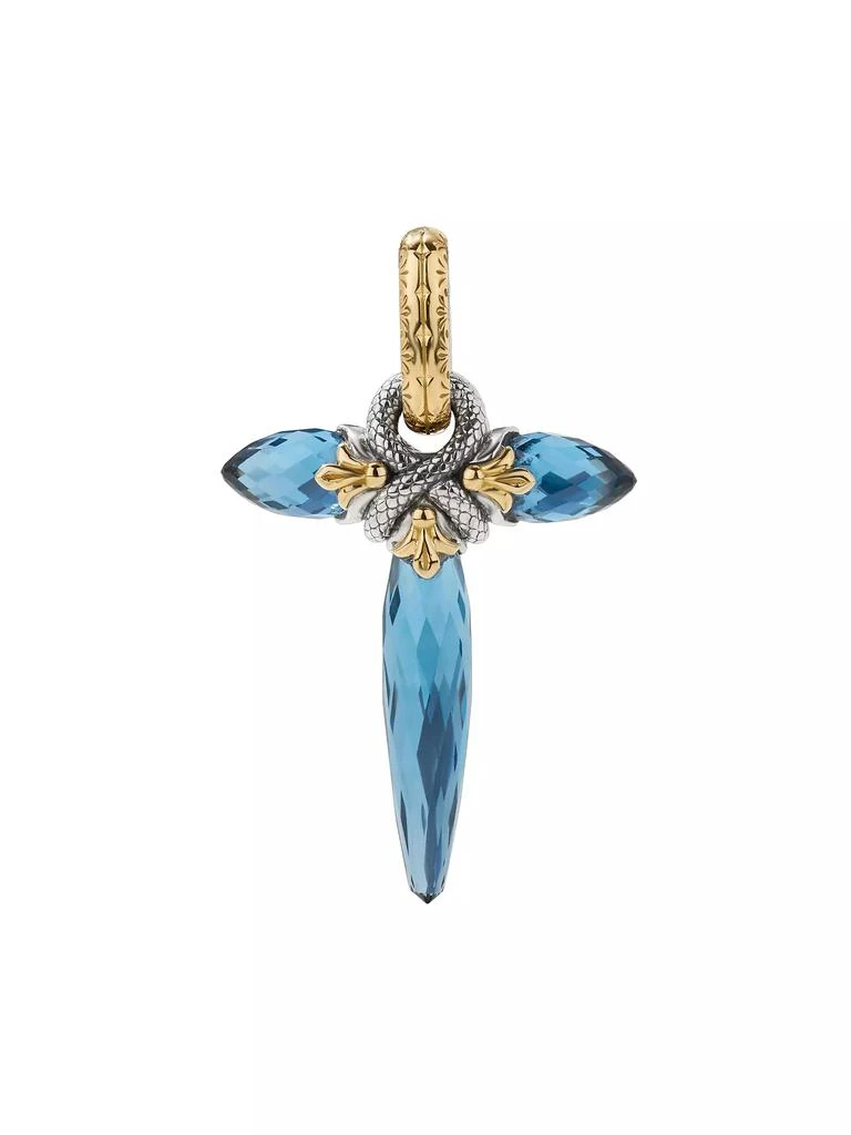 Konstantino Anthos Blue Spinel Cross Pendant 4