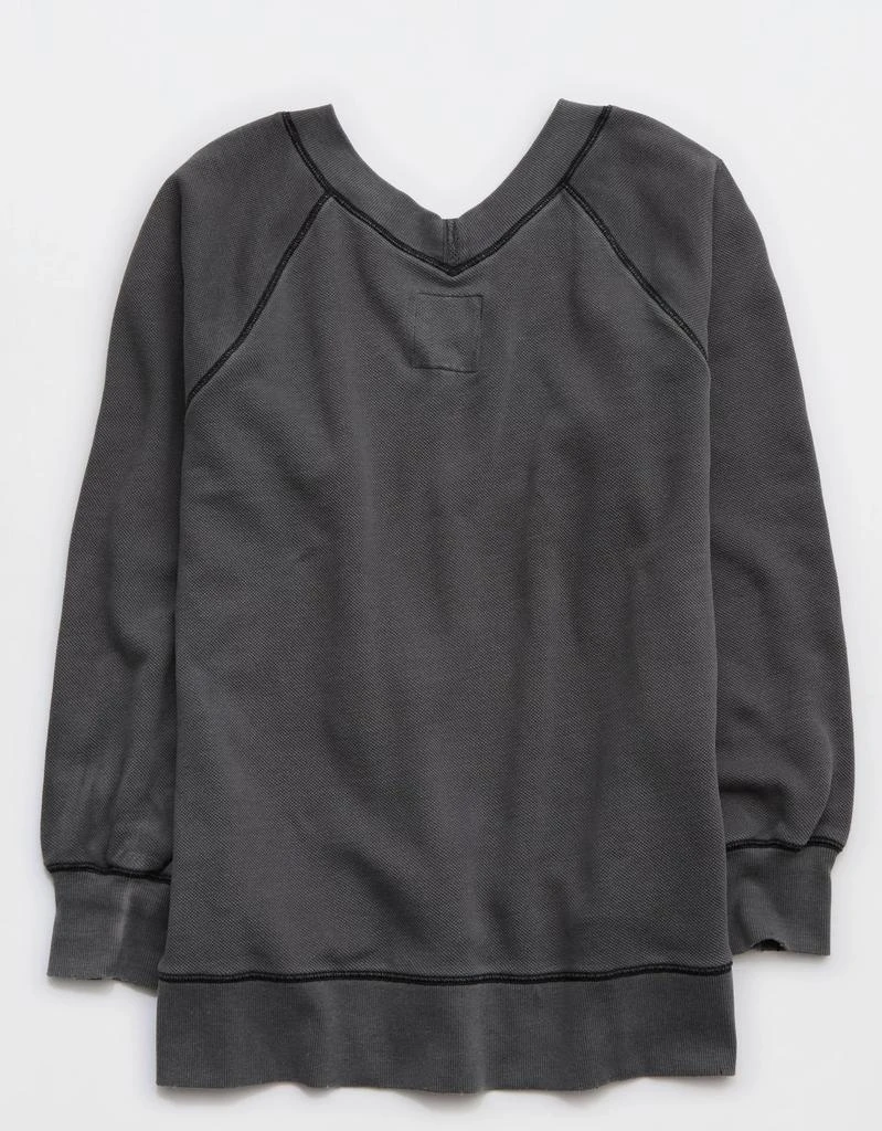 Aerie Aerie Downtime Textured V-Neck Sweatshirt 4