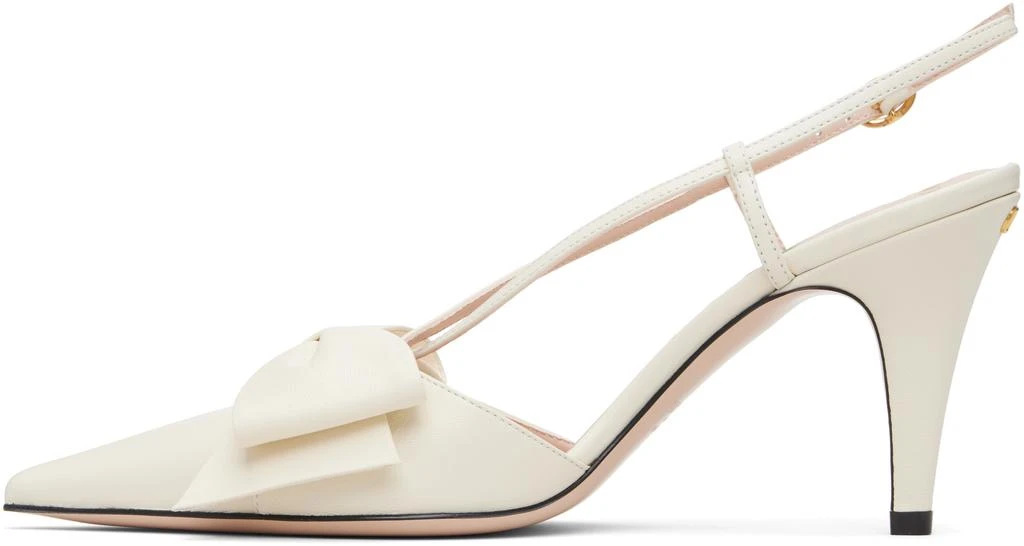 Valentino Off-White Bowow Slingback Kidskin Heels 3