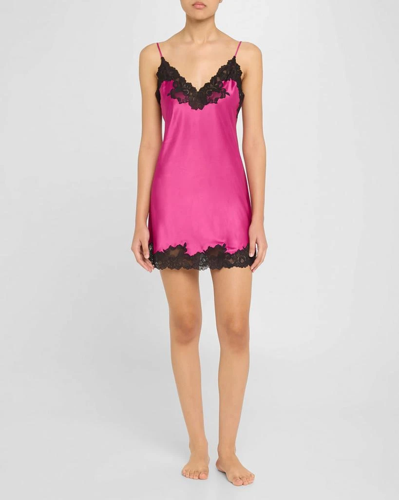 Natori Peony Glamour Lace-Trim Satin Chemise 2