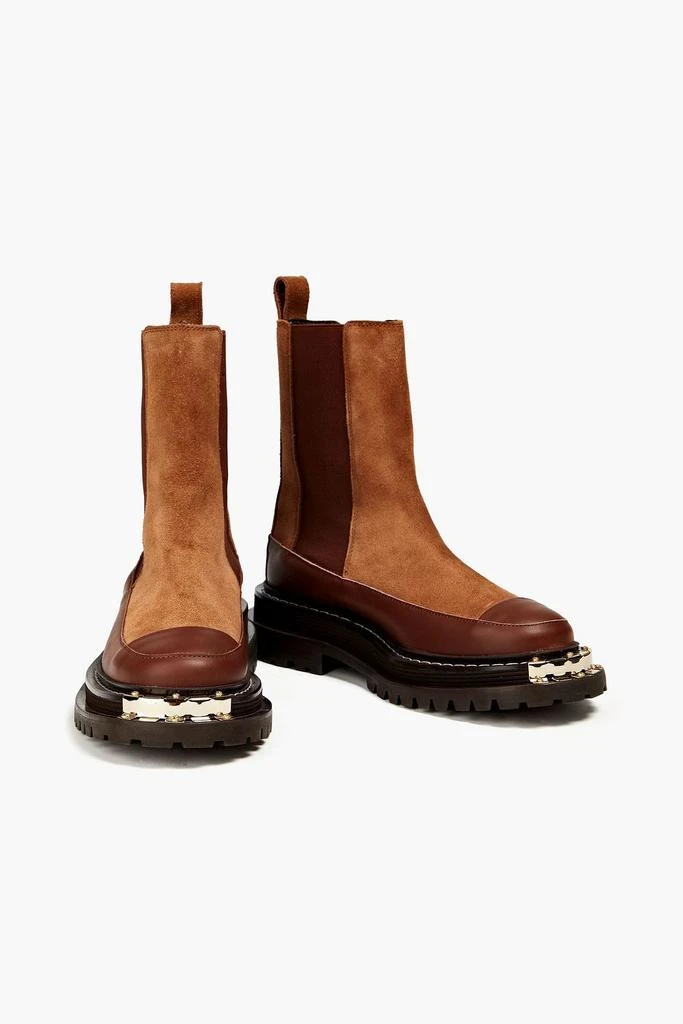 Sandro Embellished suede and leather Chelsea boots 2