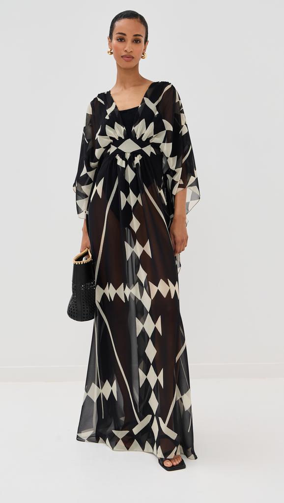 JOHANNA ORTIZ Black/Ecru Secret Garden Maxi Dress