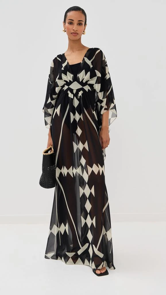 JOHANNA ORTIZ Black/Ecru Secret Garden Maxi Dress 1