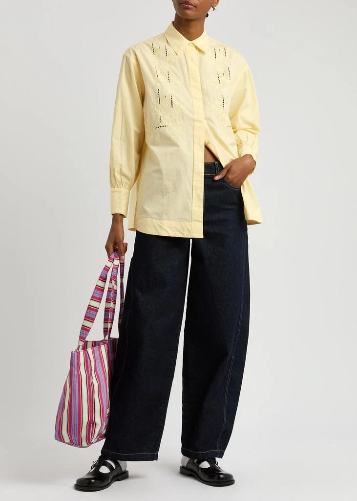 DAMSON MADDER Rue embroidered cotton-poplin shirt 4