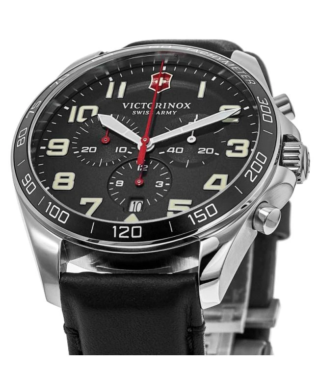 Swiss Army Victorinox Swiss Army Fieldforce Chronograph Black Dial Black Strap Men's Watch 241852 2