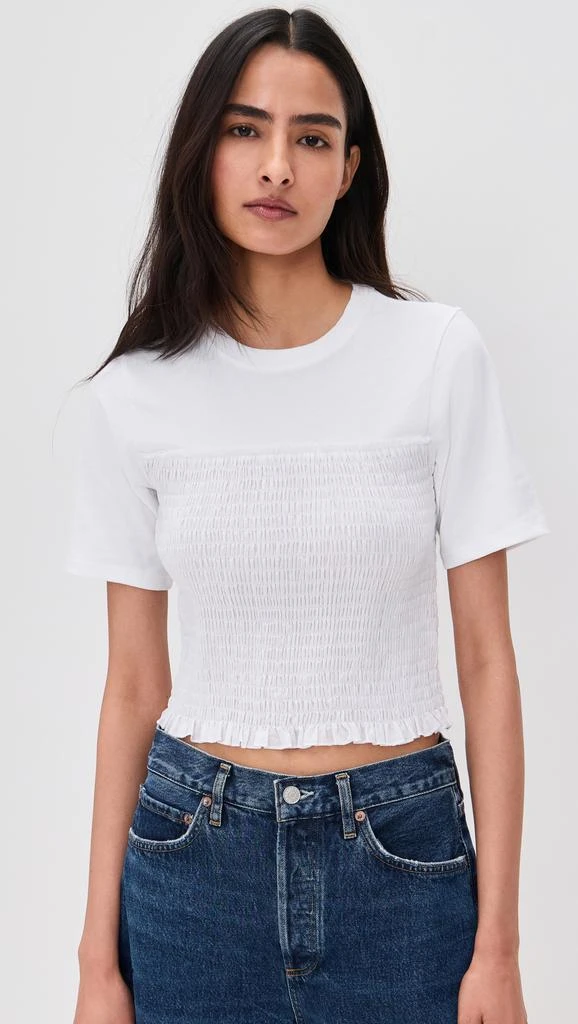 ATM Anthony Thomas Melillo Mixed Media Smocked Top 6
