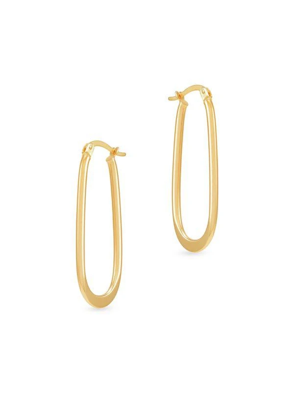 Saks Fifth Avenue 14K Yellow Gold Oval Hoop Earrings 4