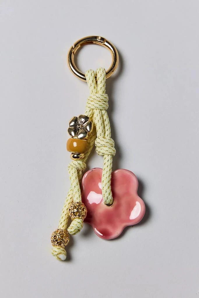 Urban Outfitters Knotted Rope Floral Charm Keychain 2