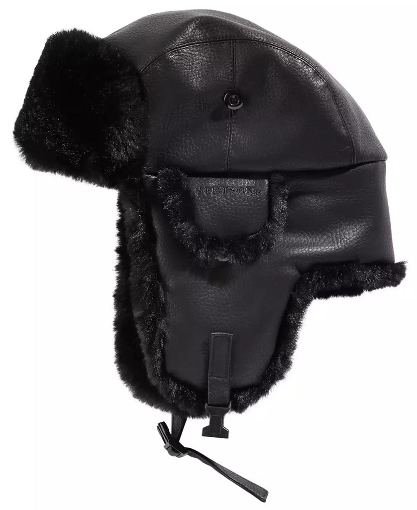STETSON Men's Faux-Leather Trapper Hat