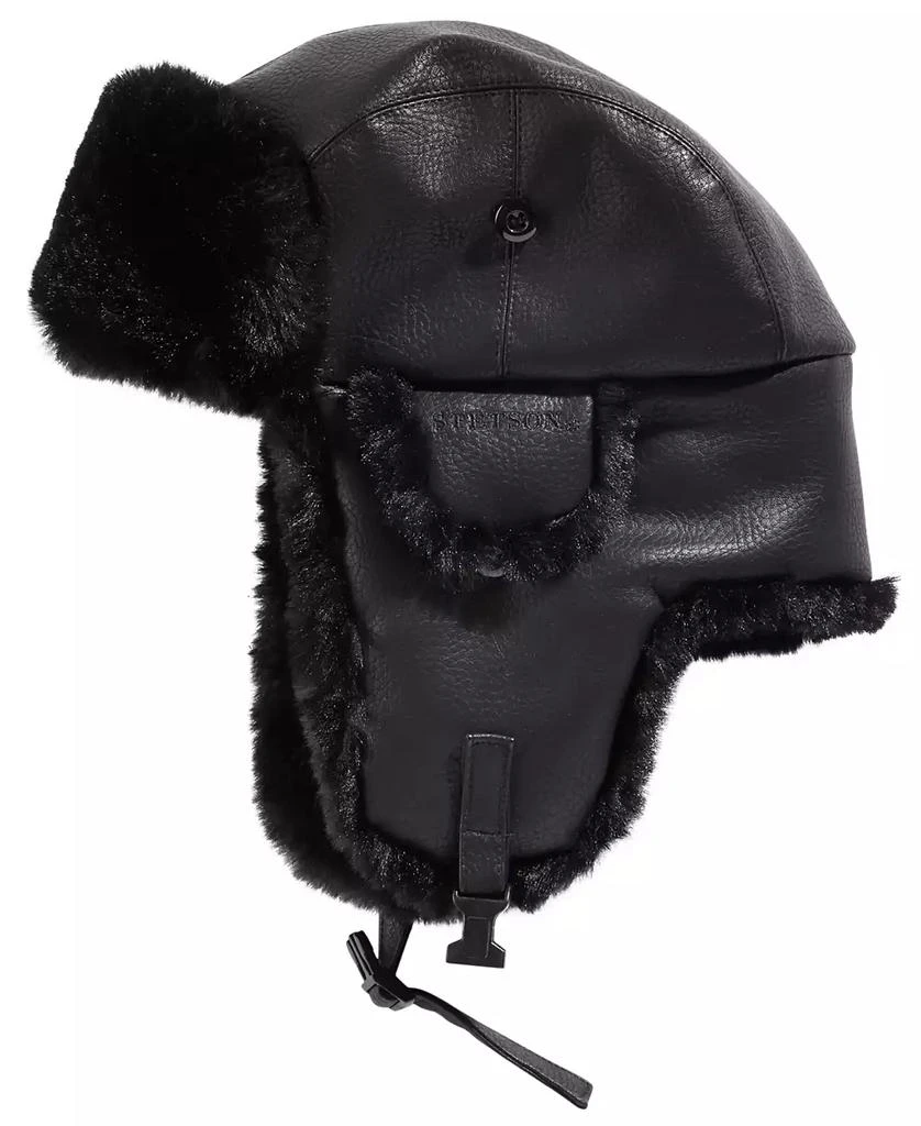 STETSON Men's Faux-Leather Trapper Hat 1